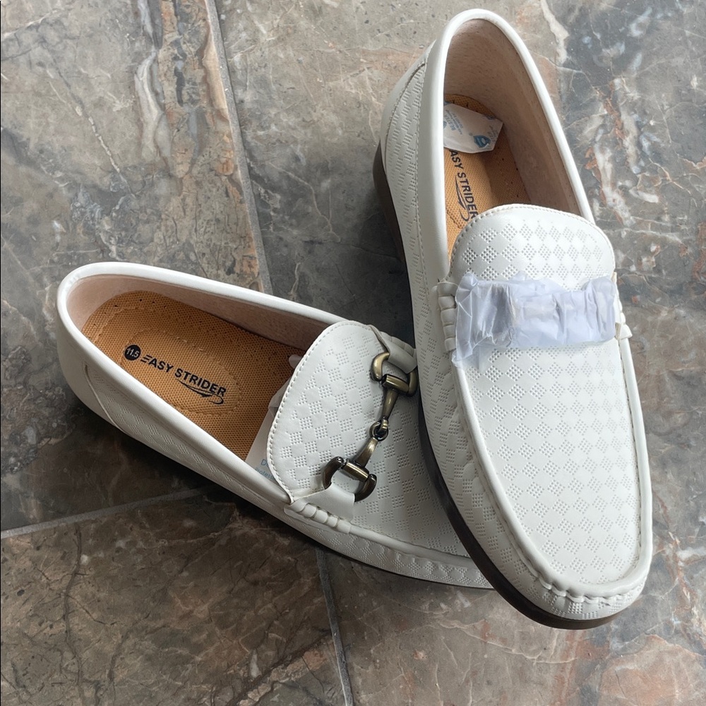 Men's White Slip-On Dress Loafers